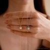 Minimalist Opal Necklace 925 Sterling Silver Women White